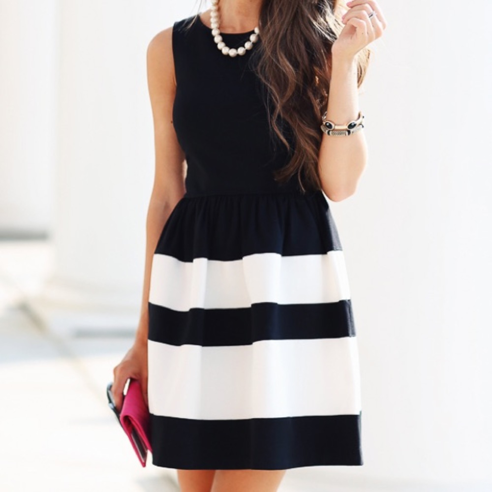 Bar III Colorblocked Fit & Flare Dress